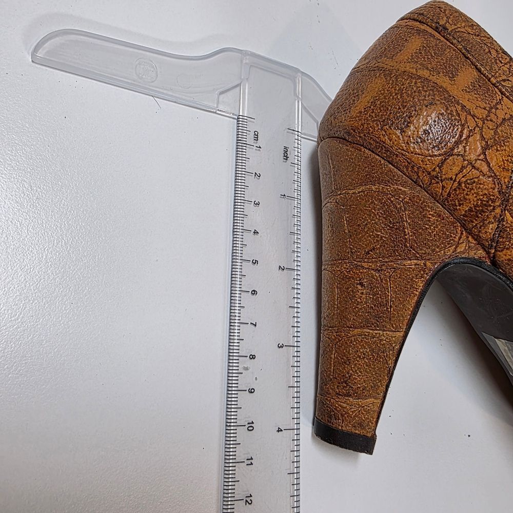 Brown Textured Women's Heels - Picture 7 of 10